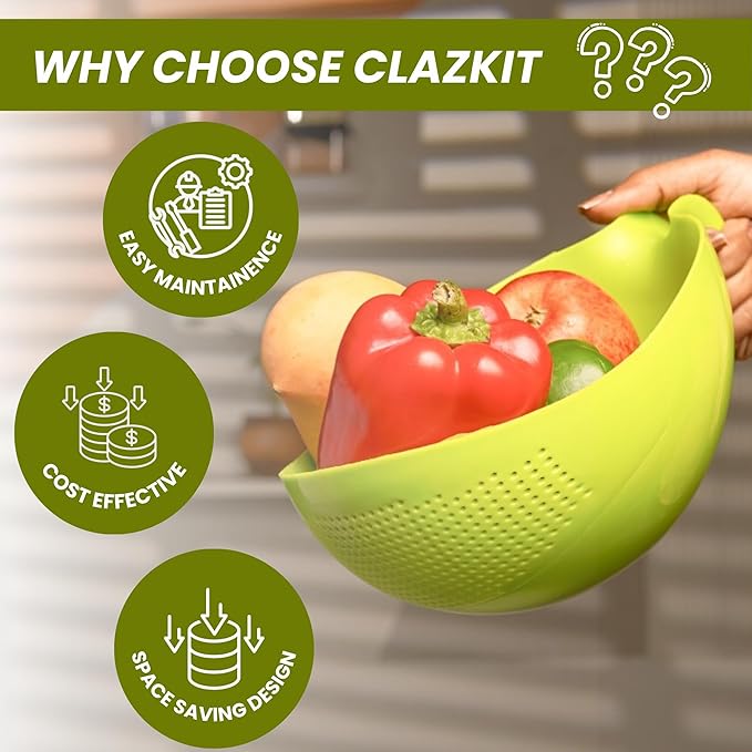 Colander 1 x Big - Fruit Basket, Pasta Strainer, Vegetable Strainer, Kitchen Washing Bowl